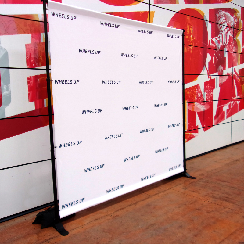 Fabric Print and Carry Bag INCLUDED Telescopic Step and Repeat 8'x8' Backdrop 