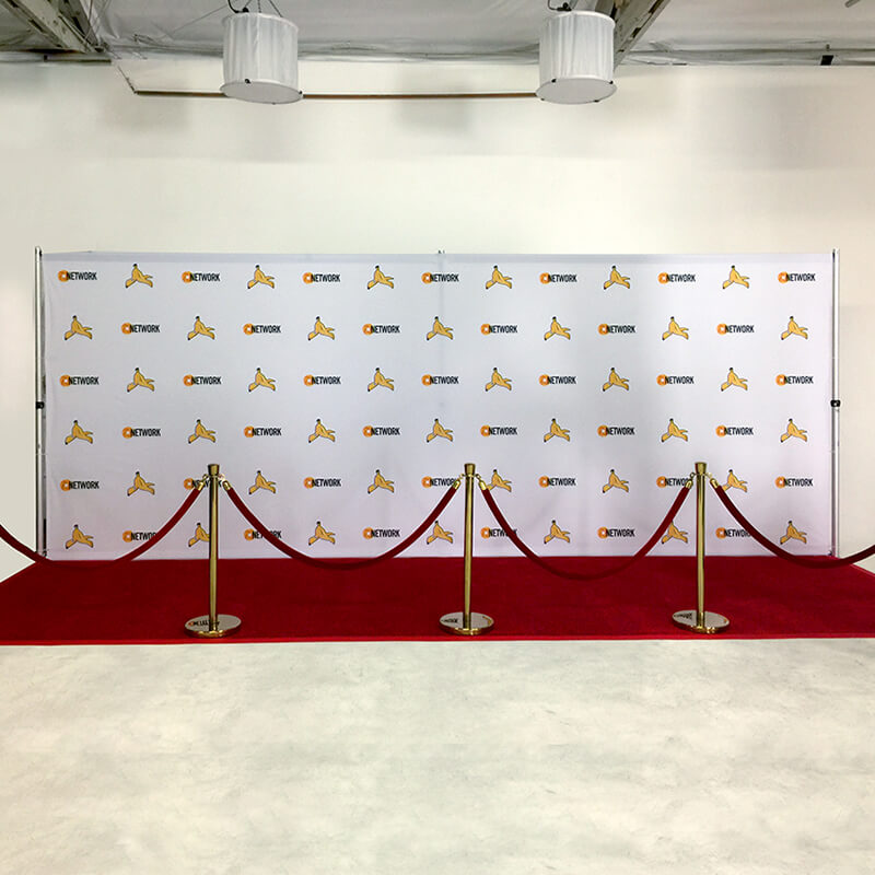 A long, colorful step and repeat