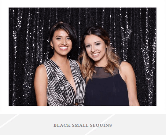 A special backdrop with black sequins