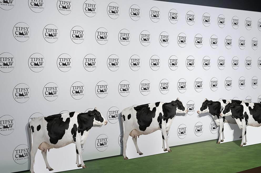 A Media Wall with custom standups