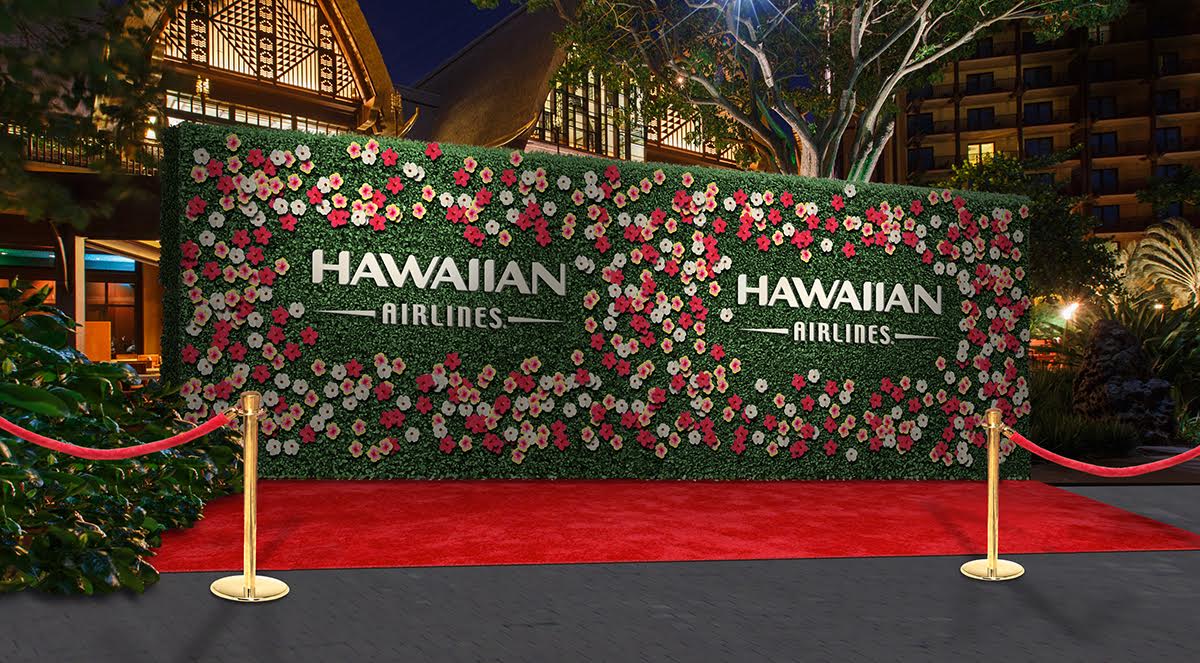 Living Media Wall with cut-out letters of "Hawaiian Airlines"