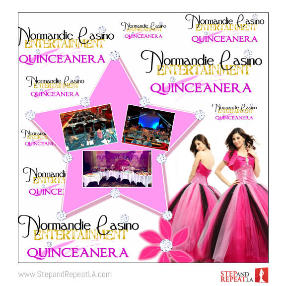 Quinceanera step and repeat design for Normandie Casino Entertainment