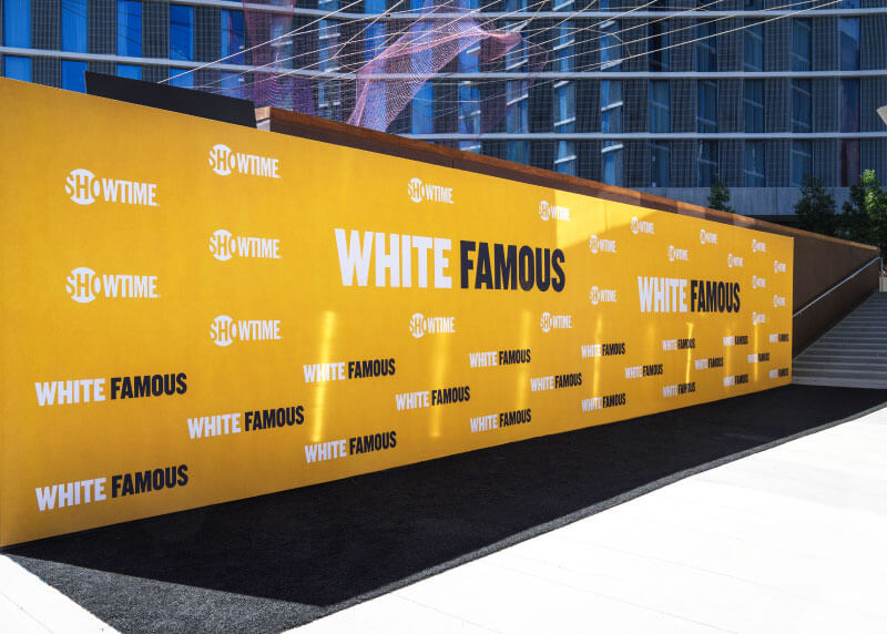 A huge, custom Media Wall for Showtime's 'White Famous'