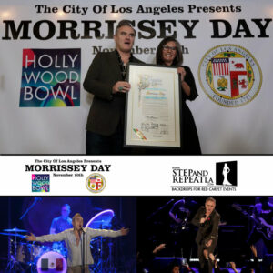 We printed this 8’x 12’ vinyl backdrop to kick-off Morrissey Day in L.A.