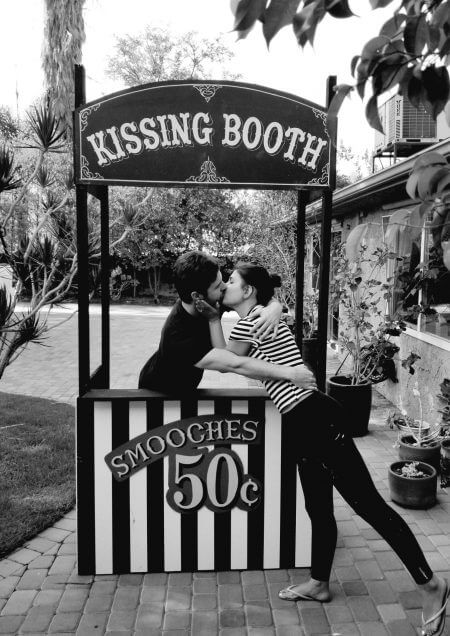 Black and White Kissing Booth Prop