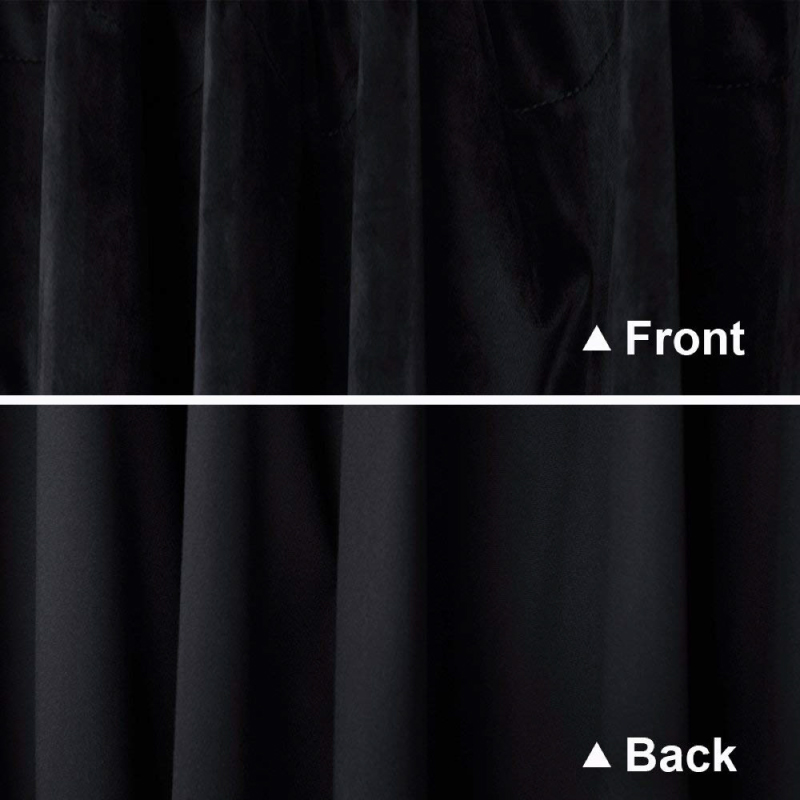 Velvet Blackout Curtain Panels Step, Black Velvet Blackout Curtains