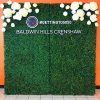 Beautiful hedge wall with flowers for Baldwin Hills Crenshaw promo.