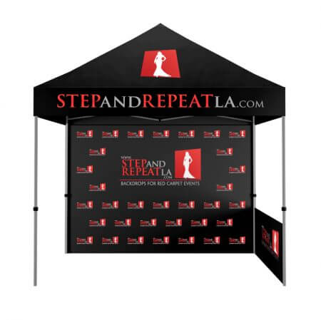 Custom prints on your 10' standard Zoom popup tent! Great for tradshows!