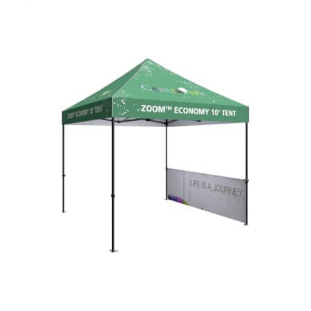 Standard Zoom 10' canopy tent with half side wall.