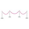 Pink velvet rope with four stanchions