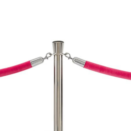Pink velvet ropes and stanchion