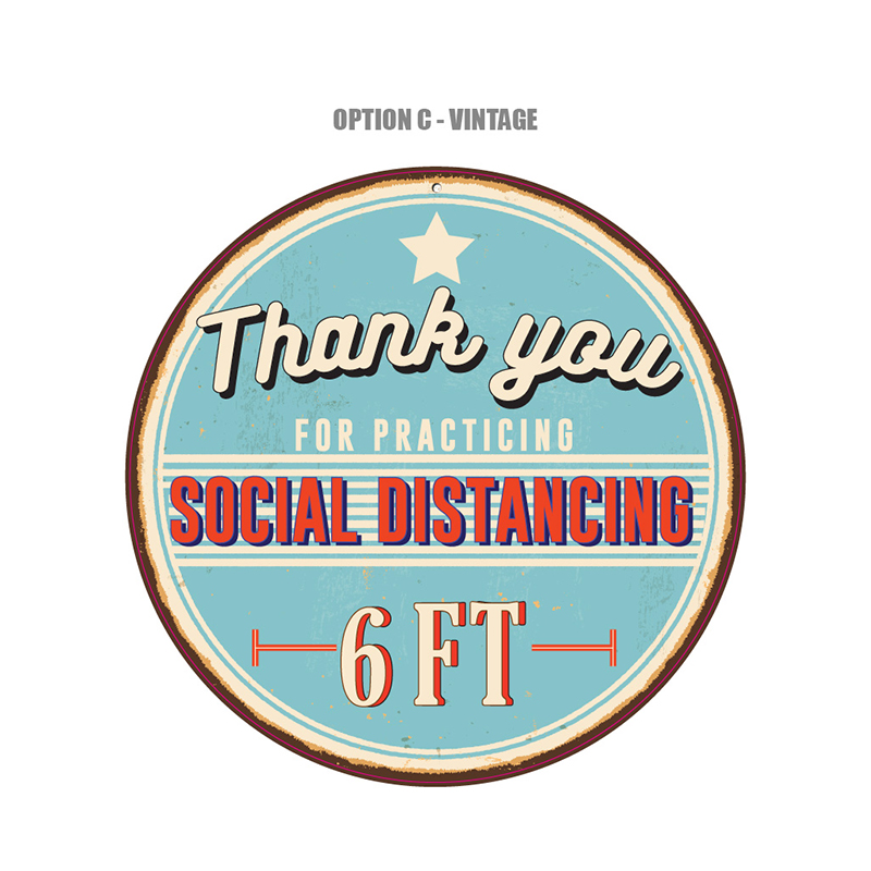 Custom Logo 1m Social Distancing Floor Sticker/Decals 3ft Anti Slip 